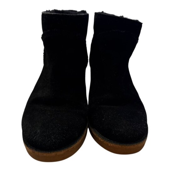 UGG Kasen chunky block heel black suede shearling ankle boots booties 3" US 7 - Picture 6 of 11